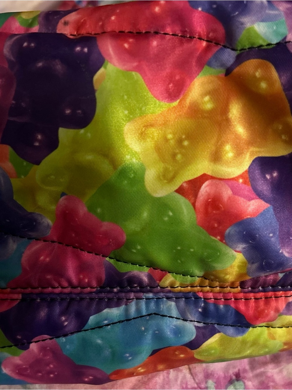 Betsey Johnson Multicolor Gummy Bear Print Quilted Tote - Picture 3 of 6